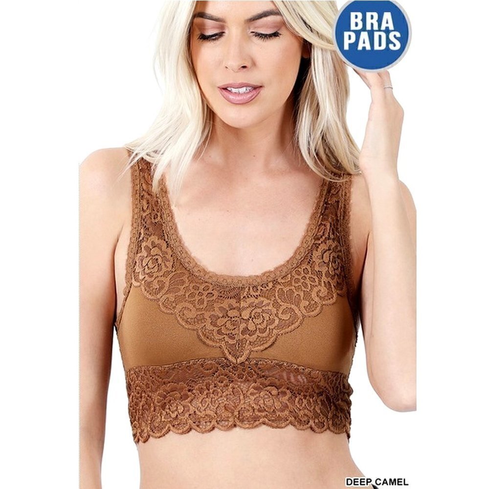 Camel Brown Lace Bralette - New w/Tags